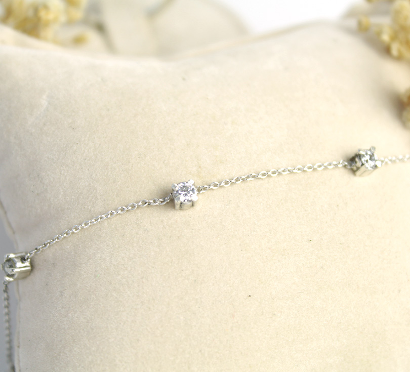 Zilveren armband met witte zirkonia's - Afbeelding 3