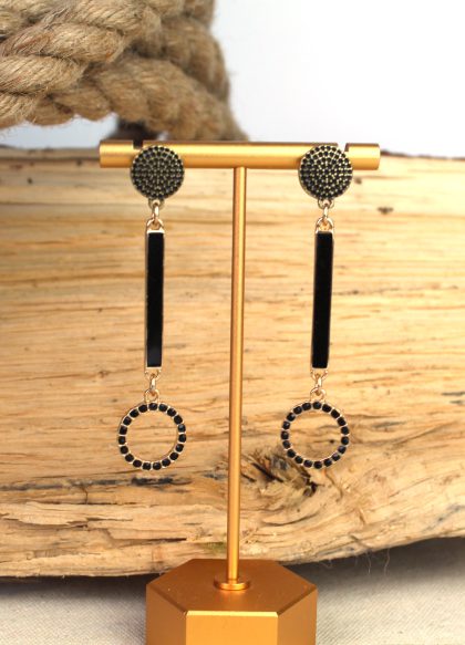 Oorbellen fantasie - Emaille zwart