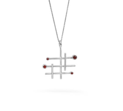 Kruispunten halsketting granaat - Madame Bijou