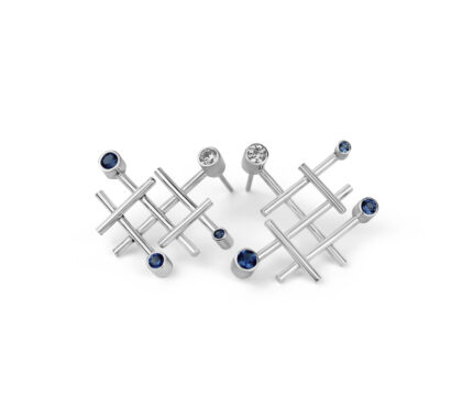 Kruispunten oorbellen tanzaniet - Madame Bijou